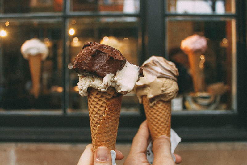 chocolate & mocha ice cream cones.